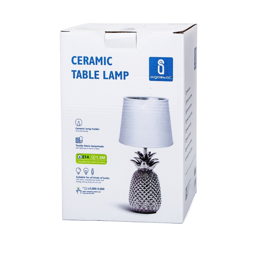 Aigostar - Bordslampa 1xE14/40W/230V skinande krom