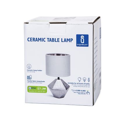 Aigostar - Bordslampa 1xE14/40W/230V silver/vit