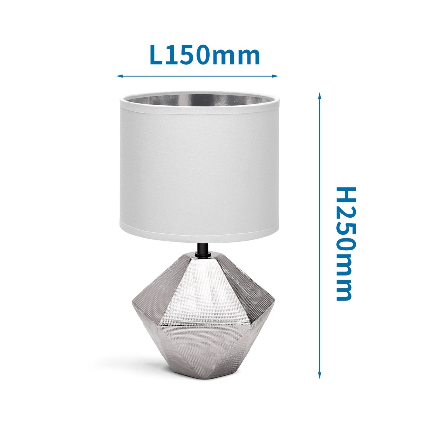 Aigostar - Bordslampa 1xE14/40W/230V silver/vit