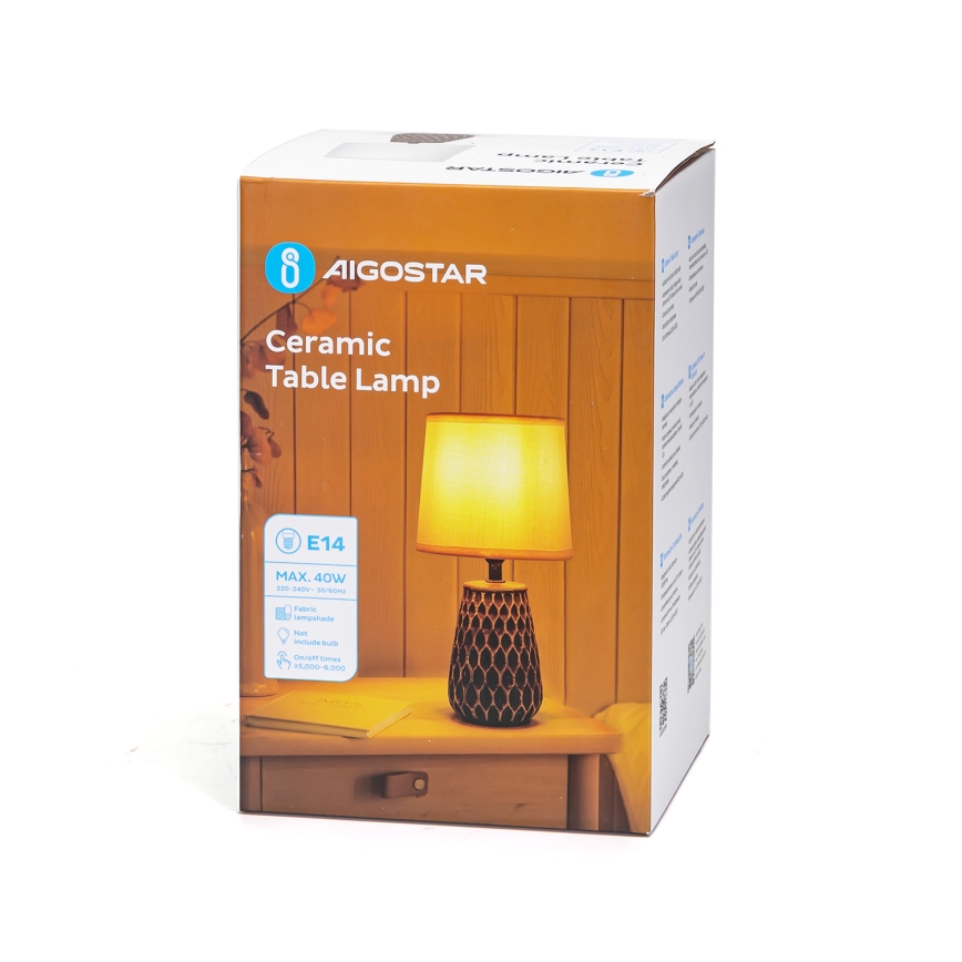 Aigostar - Bordslampa 1xE14/40W/230V svart