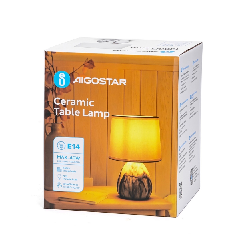 Aigostar - Bordslampa 1xE14/40W/230V vit