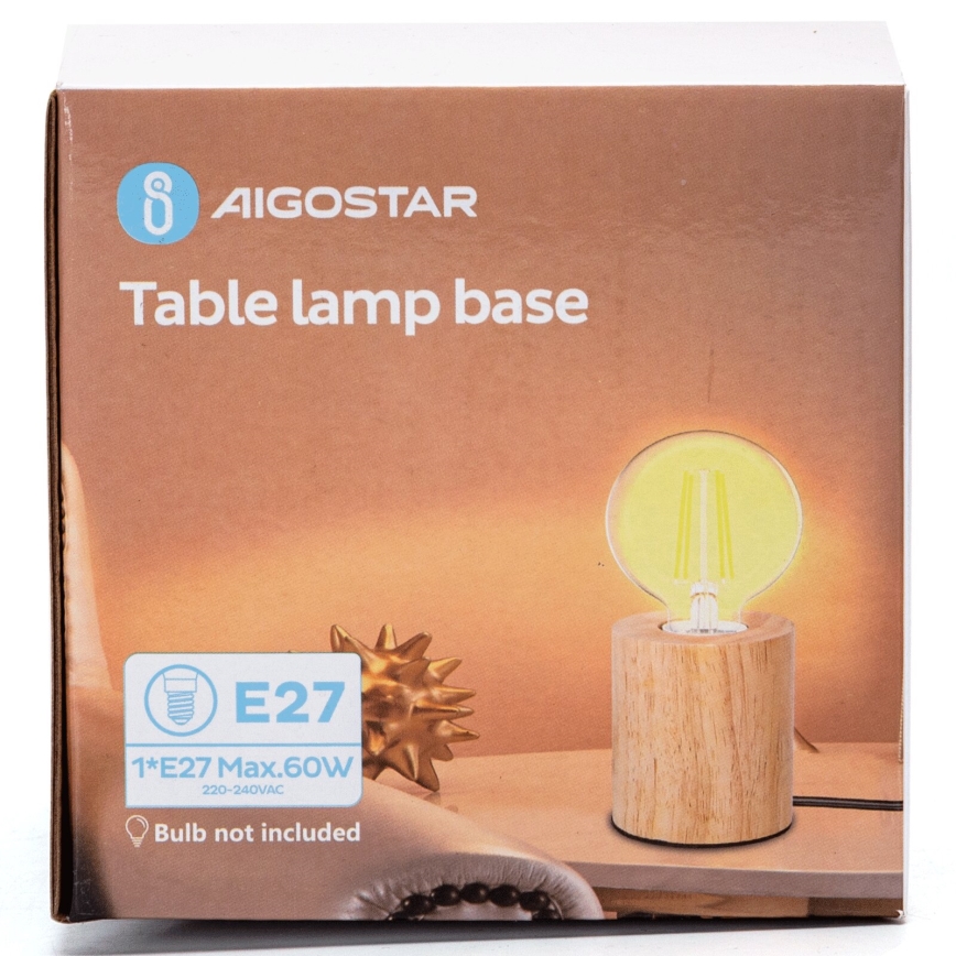 Aigostar - Bordslampa 1xE27/60W/230V beige