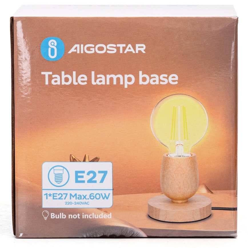 Aigostar - Bordslampa 1xE27/60W/230V beige