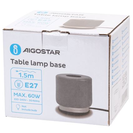 Aigostar - Bordslampa 1xE27/60W/230V grå