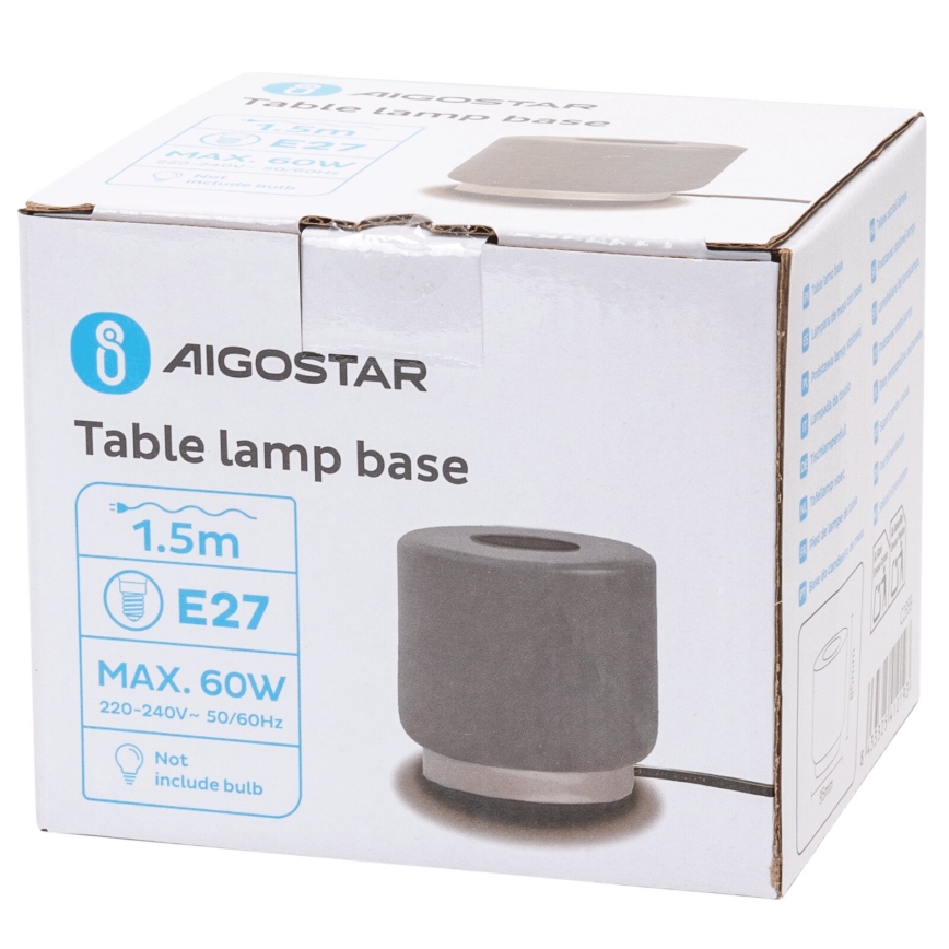 Aigostar - Bordslampa 1xE27/60W/230V grå