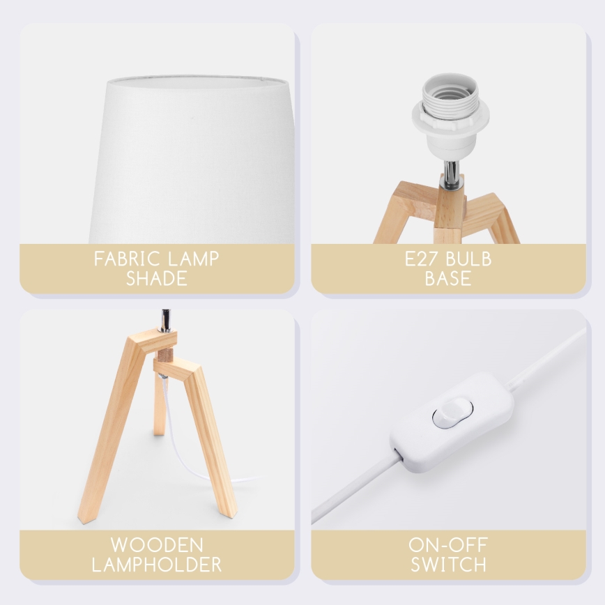 Aigostar - Bordslampa 1xE27/60W/230V