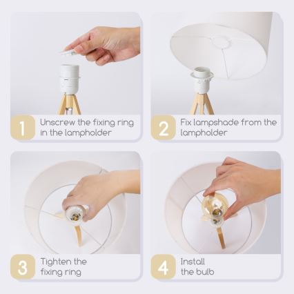 Aigostar - Bordslampa 1xE27/60W/230V
