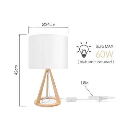 Aigostar - Bordslampa 1xE27/60W/230V tall