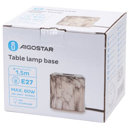 Aigostar - Bordslampa 1xE27/60W/230V vit/grå