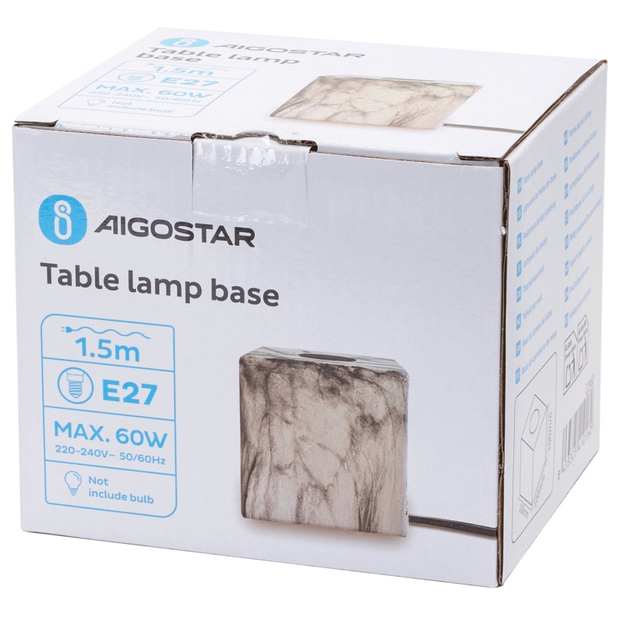 Aigostar - Bordslampa 1xE27/60W/230V vit/grå