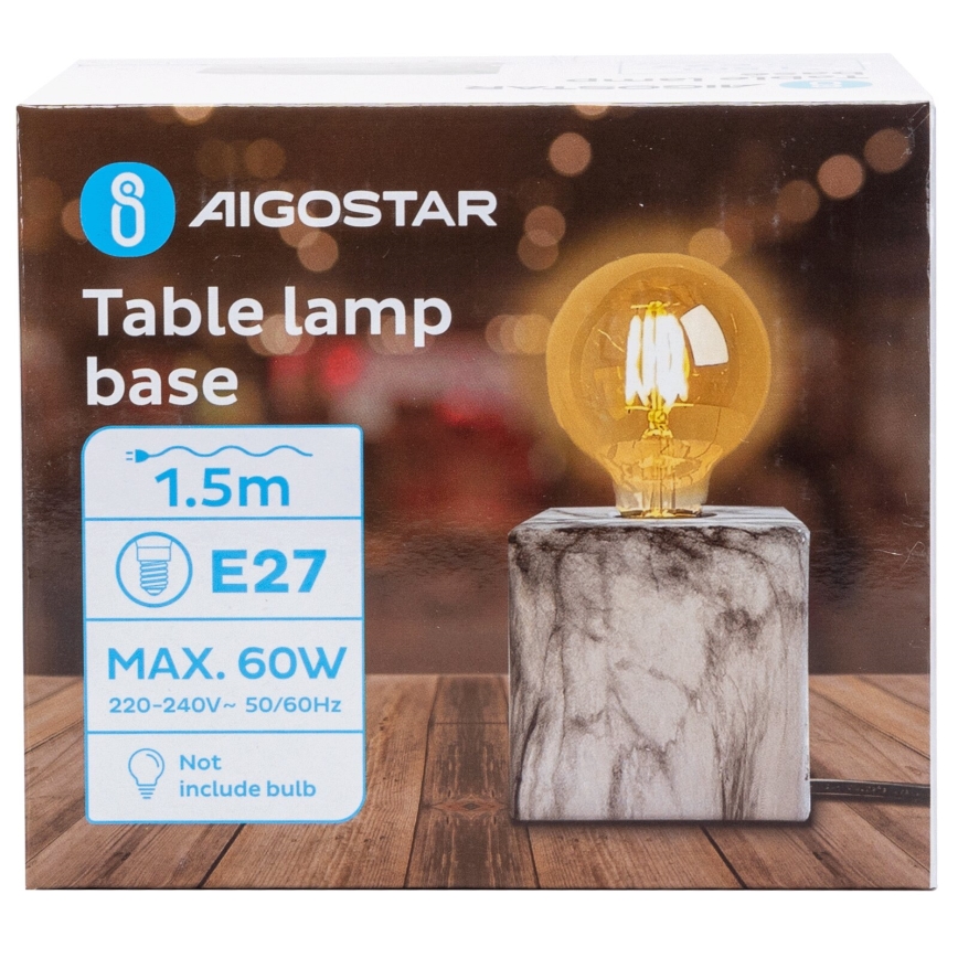 Aigostar - Bordslampa 1xE27/60W/230V vit/grå