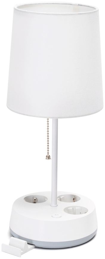 Aigostar - Bordslampa med eluttag 1xE27/60W/230V vit