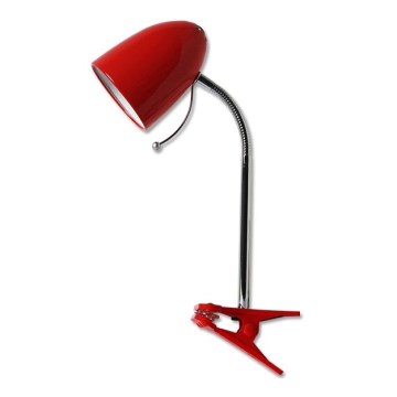 Aigostar - Bordslampa med klämma 1xE27/11W/230V röd/skinande krom