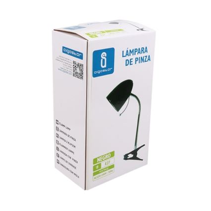Aigostar -  Bordslampa med klämma 1xE27/11W/230V svart/skinande krom