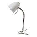 Aigostar - Bordslampa med klämma 1xE27/11W/230V vit/glansig krom