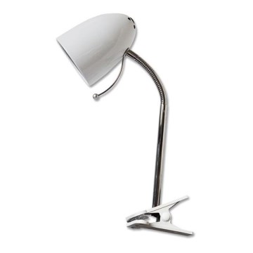 Aigostar -  Bordslampa med klämma 1xE27/11W/230V vit/skinande krom
