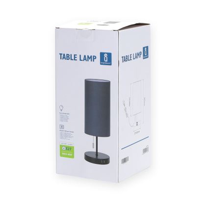 Aigostar - Bordslampa med USB-port 1xE27/40W/230V svart