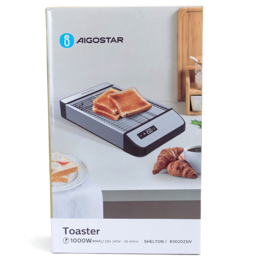Aigostar - Brödrost 840-1000W/230V matt krom