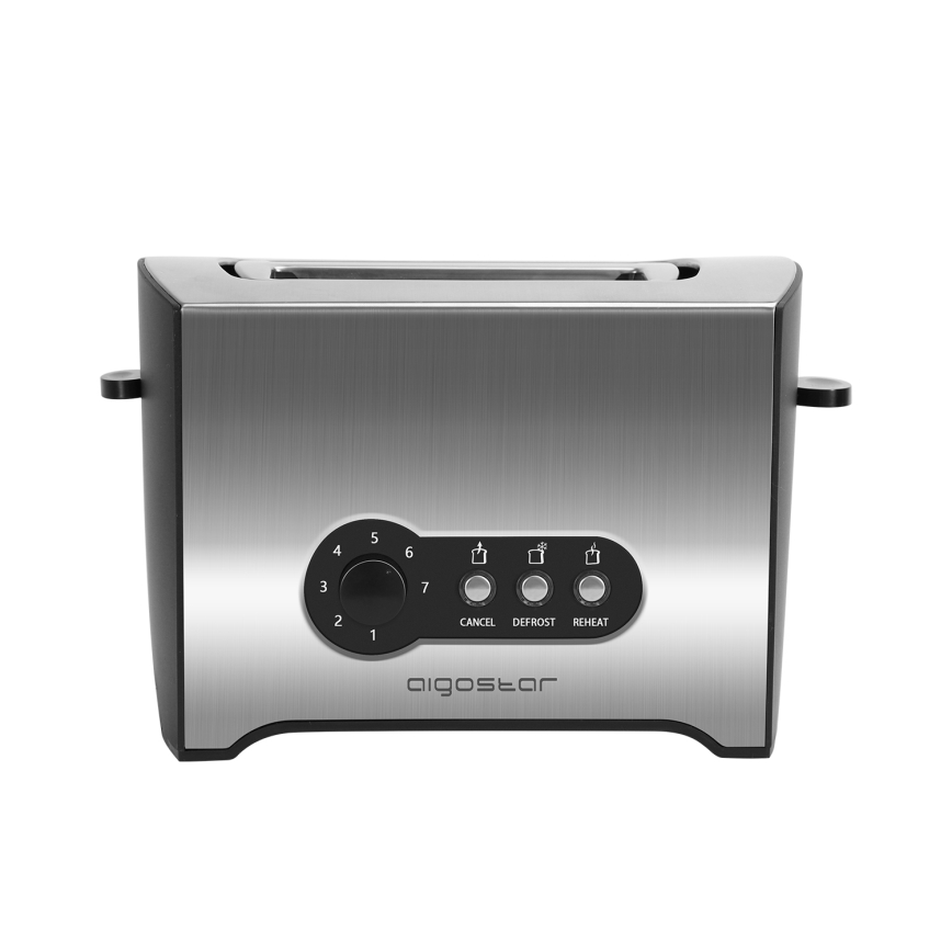 Aigostar - Brödrost för två skivor 900W/230V matt krom