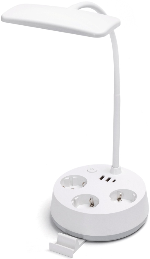 Aigostar - Dimbar LED-bordslampa med uttag och USB LED/4,6W/230V 3000/4000/6500K vit