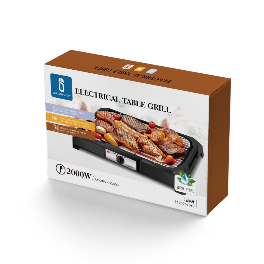 Aigostar - Elektrisk bordgrill 2000 W/230 V