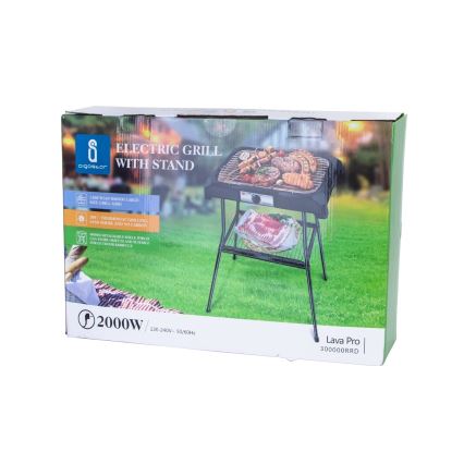 Aigostar - Elektrisk grill med stativ 2000W/230V svart