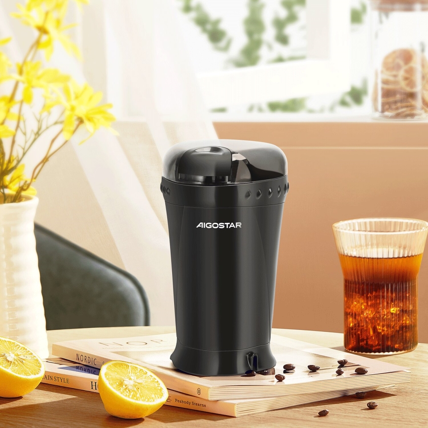 Aigostar - Elektrisk kaffebönkvarn 60g 200W/230V svart