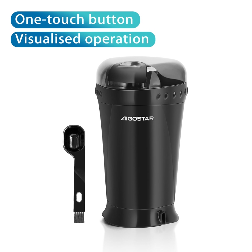 Aigostar - Elektrisk kaffebönkvarn 60g 200W/230V svart