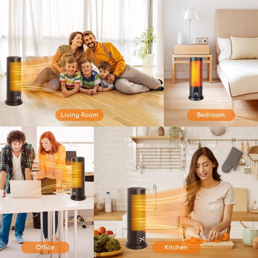 Aigostar - Elektrisk värmare 1500W/230V + fjärrkontroll