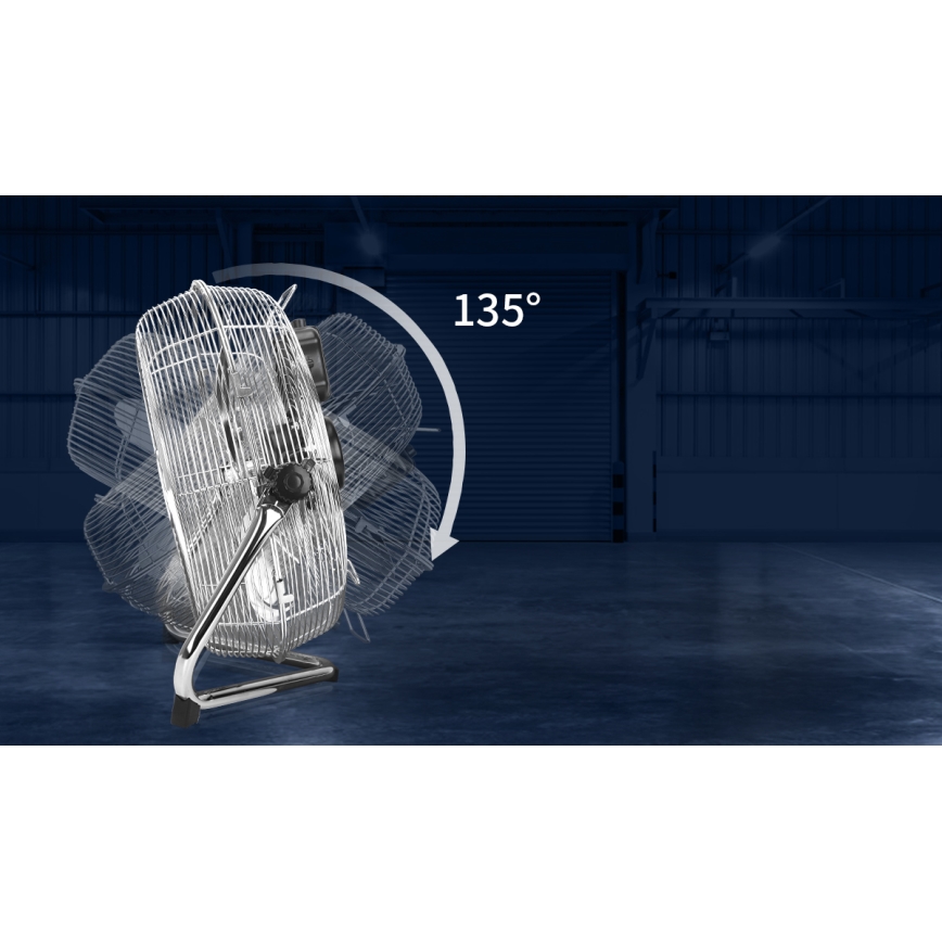 Aigostar - Golvfläkt 100W/230V skinande krom