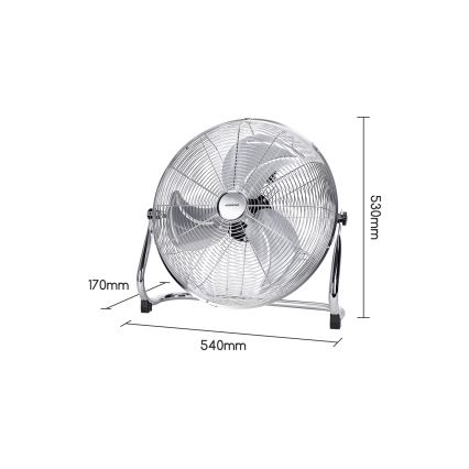 Aigostar - Golvfläkt 100W/230V skinande krom