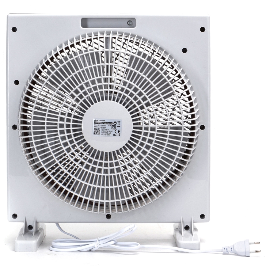 Aigostar - Golvfläkt 35W/230V Ø 30 cm vit/grå