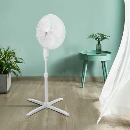 Aigostar - Golvfläkt 45W/230V 120 cm vit