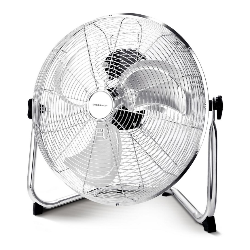 Aigostar - Golvfläkt 60W/230V 44,5 cm skinande krom
