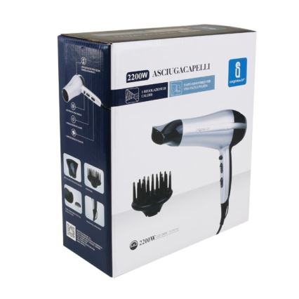 Aigostar - Hairdryer 2200W/230V silver/svart