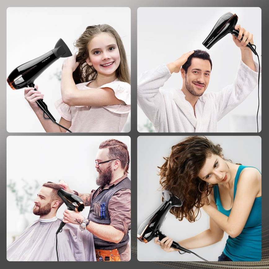 Aigostar - Hairdryer 2400W/230V svart/koppar