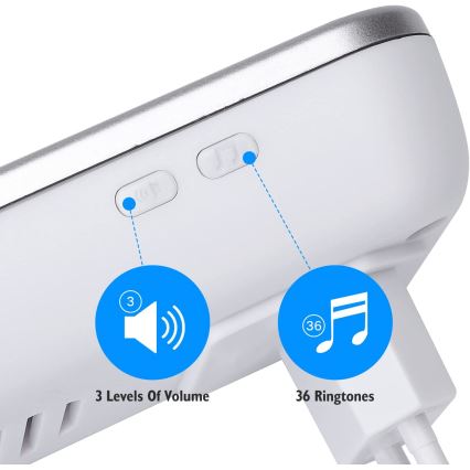 Aigostar - KIT 2x Plugin trådlös dörrklocka 230V/12V IP44 silver