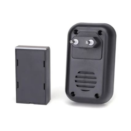 Aigostar - KIT 2x Plugin trådlös dörrklocka 230V/12V IP44 svart/koppar