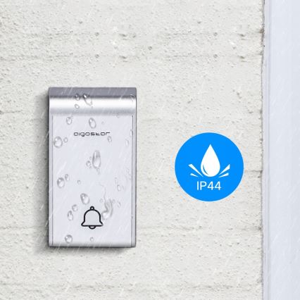 Aigostar - KIT 2x Plugin trådlös dörrklocka 230V/12V IP44 vit