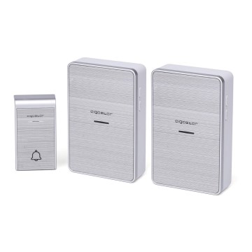 Aigostar - KIT 2x Trådlös dörrklocka 3xAA IP44 silver