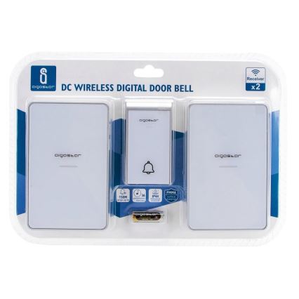 Aigostar - KIT 2x Trådlös dörrklocka 3xAA IP44 vit