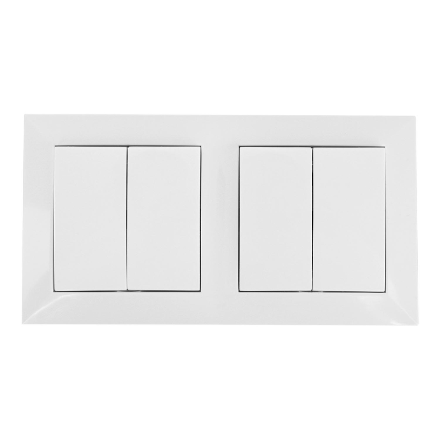 Aigostar - KIT 2x Väggbrytare för kontakt 2-knapp 250V/10A