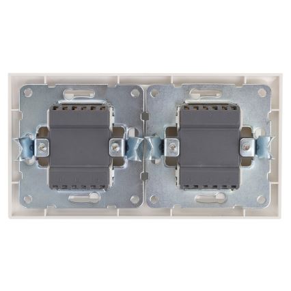 Aigostar - KIT 2x Väggbrytare för kontakt 2-knapp 250V/10A