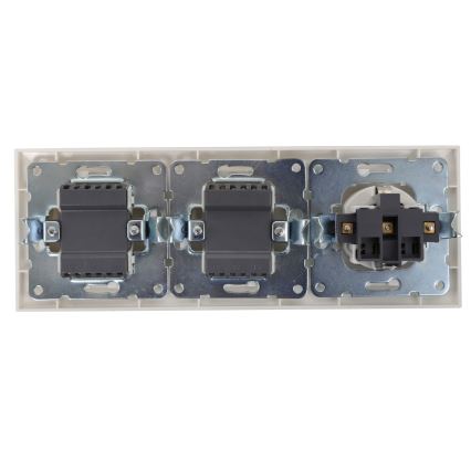 Aigostar - KIT 2x Väggbrytare för kontakt med uttag 1x16A/250V SCHUKO