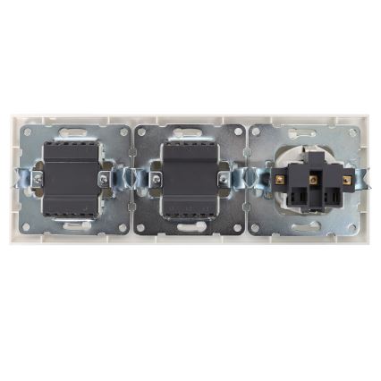 Aigostar - KIT 2x Väggbrytare för kontakt med uttag 1x16A/250V SCHUKO