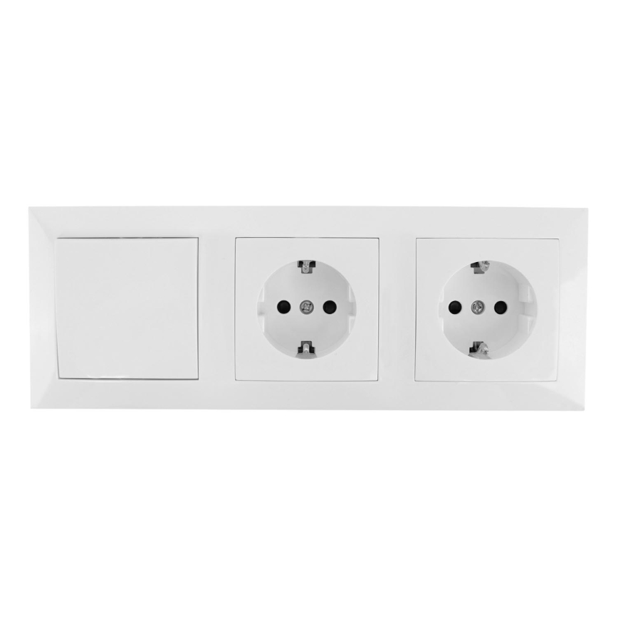 Aigostar - KIT 2x Vägguttag med brytare 2x16A/250V
