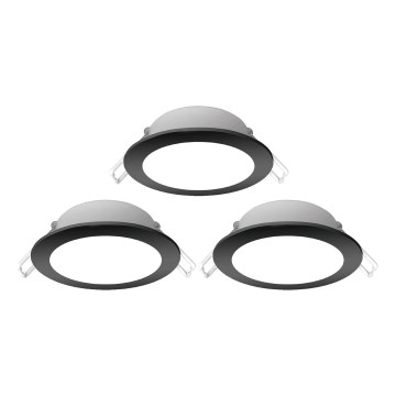 Aigostar - KIT 3x LED infälld lampa för utomhusbruk LED/4,8W/230V 3000K IP65 svart