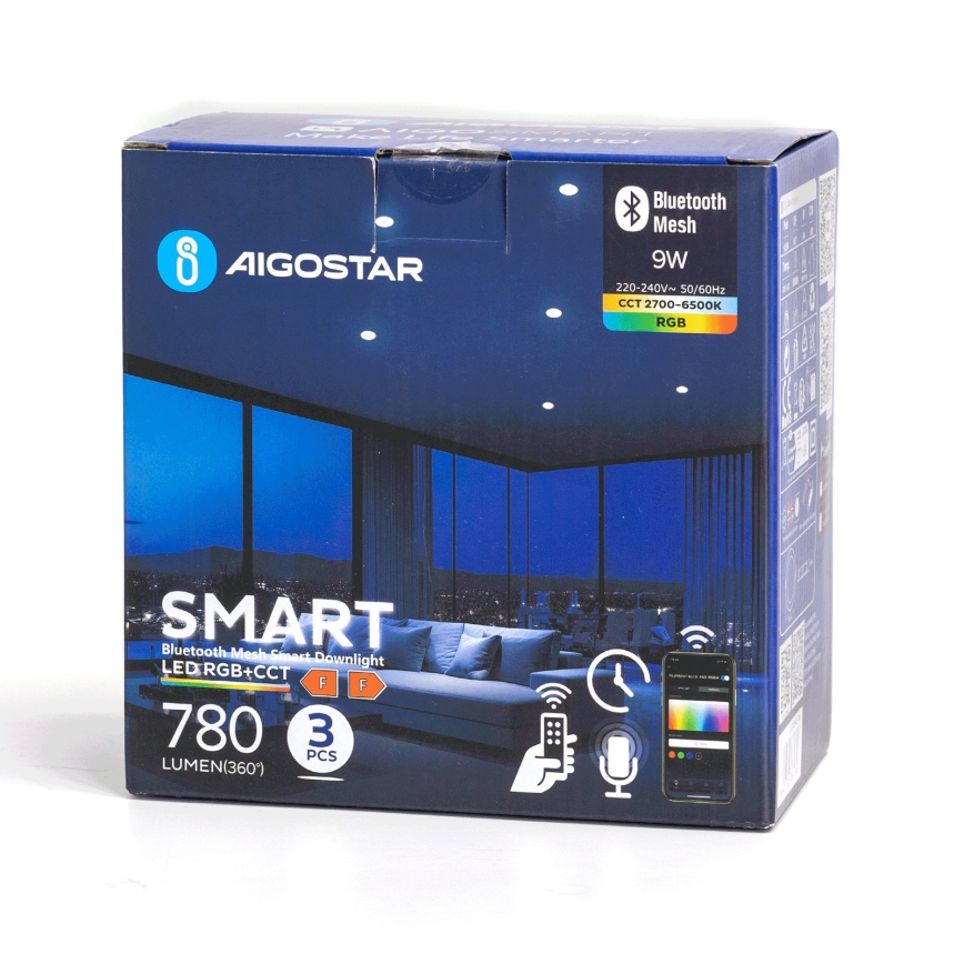 Aigostar - KIT 3x LED RGB Ljusreglerad upphängd taklampa MESH LED/9W/230V 2700K-6500K diameter 14,5cm