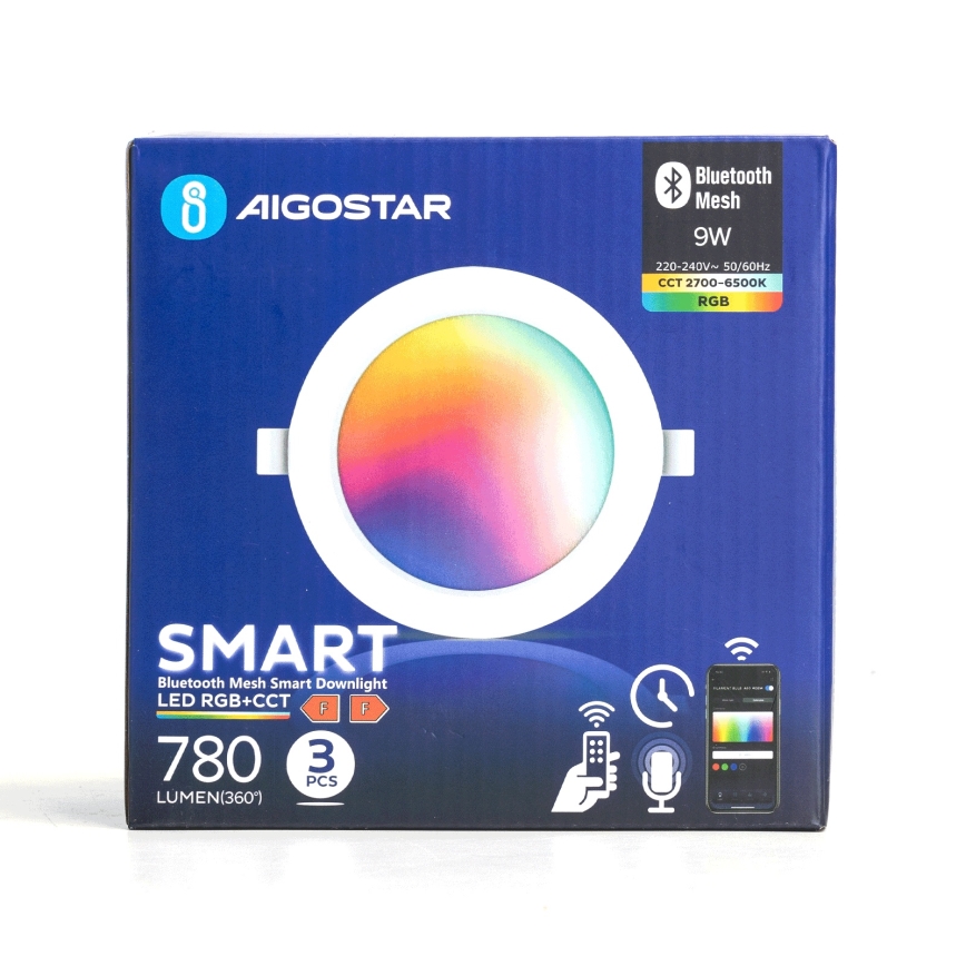 Aigostar - KIT 3x LED RGB Ljusreglerad upphängd taklampa MESH LED/9W/230V 2700K-6500K diameter 14,5cm