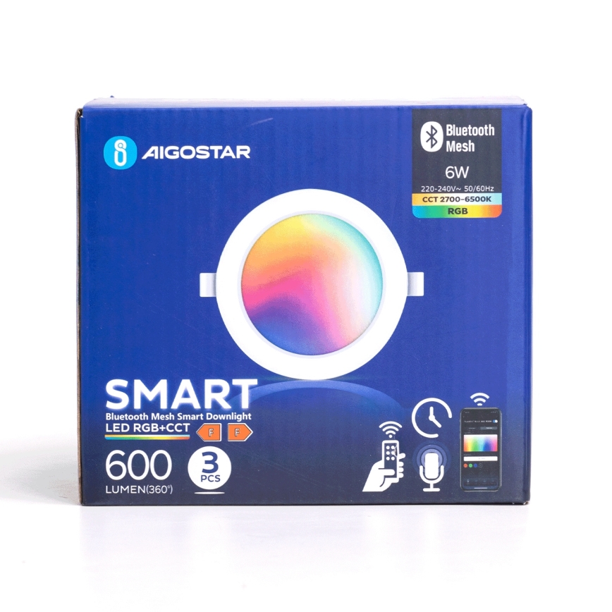 Aigostar - KIT 3 x LED RGB Ljusreglerad upphängd taklampa MESH LED/6W/230V 2700K-6500K diameter 11,5cm